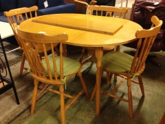 Ovalt bord + 4st stolar